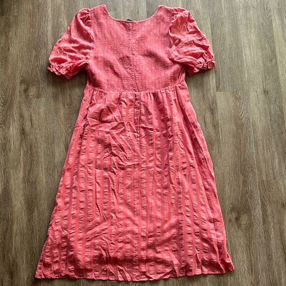 The Nines by Hatch Elbow Sleeve Tonal Stripe Maternity Dress Size XL Midi - Picture 6 of 7